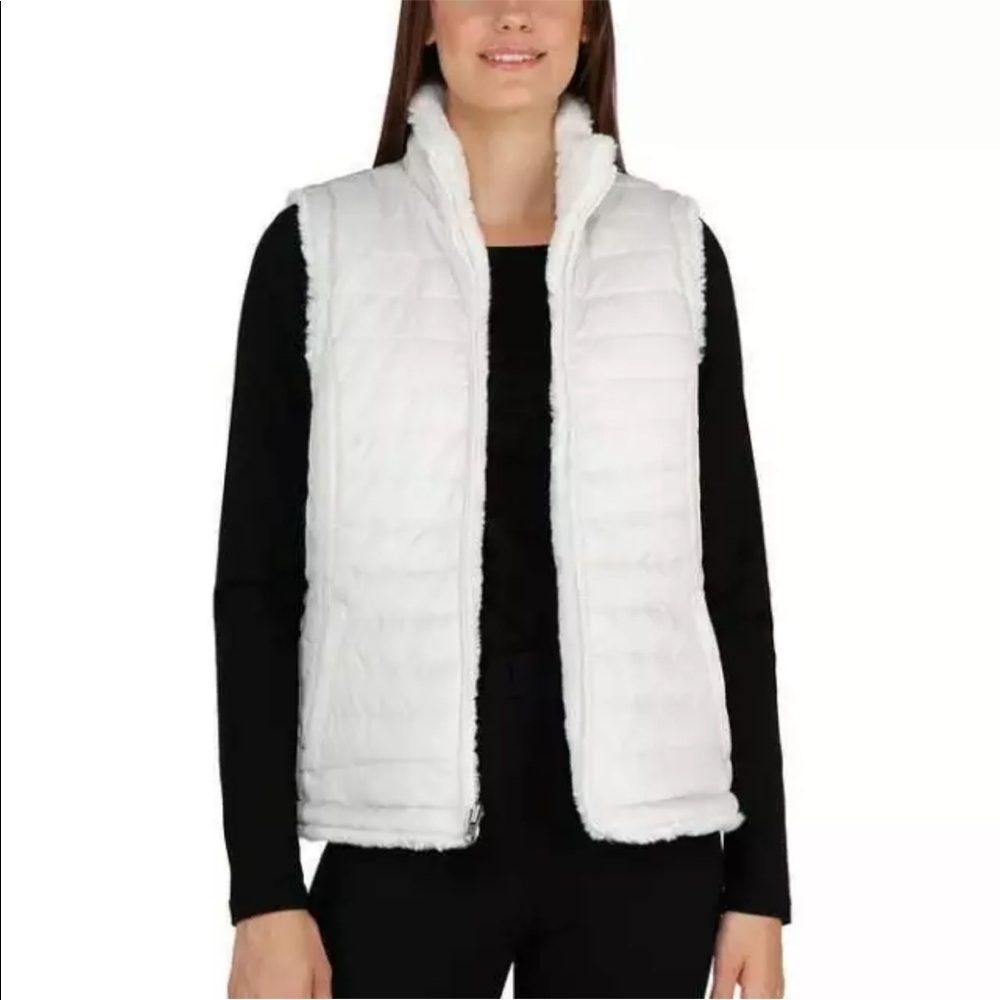 Nicole Miller NWOT Faux Fur‎ Reversible Vest SZ XL
